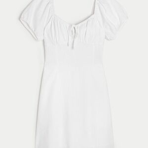 Hollister Sofia Side-Smocked Linen Blend Dress